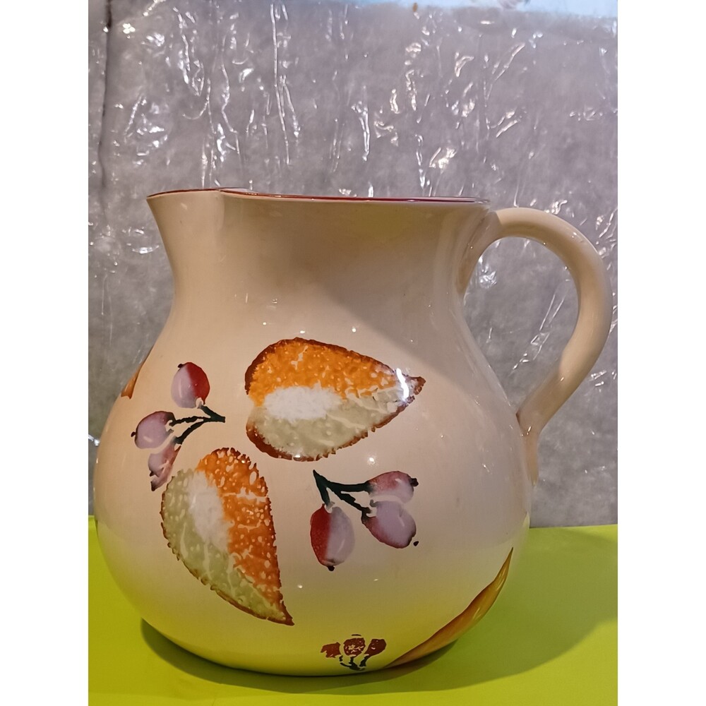 Home Brand "Berry" Ceramic Pitcher made in Italy a fall Beauty great decor  !